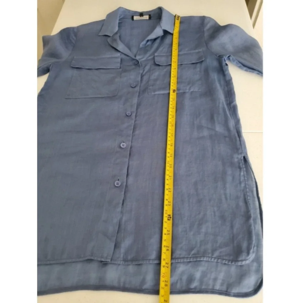 Lafayette 148 Button Down Blouse XS $298 Quiet Luxury Lightweight - Picture 8 of 13